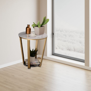 End Table In Golden Finish