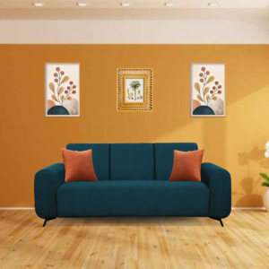 3 Seater Sofa in Parrot Blue Color