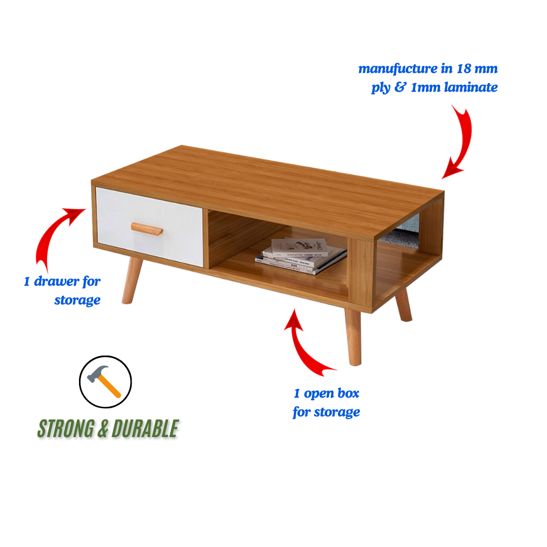CoffeeCentre Table In Natural Wooden Finish - Image 2