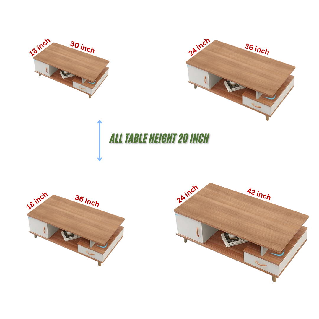 CoffeeCentre Table In Natural Wooden & Dark Grey Finish - Image 3