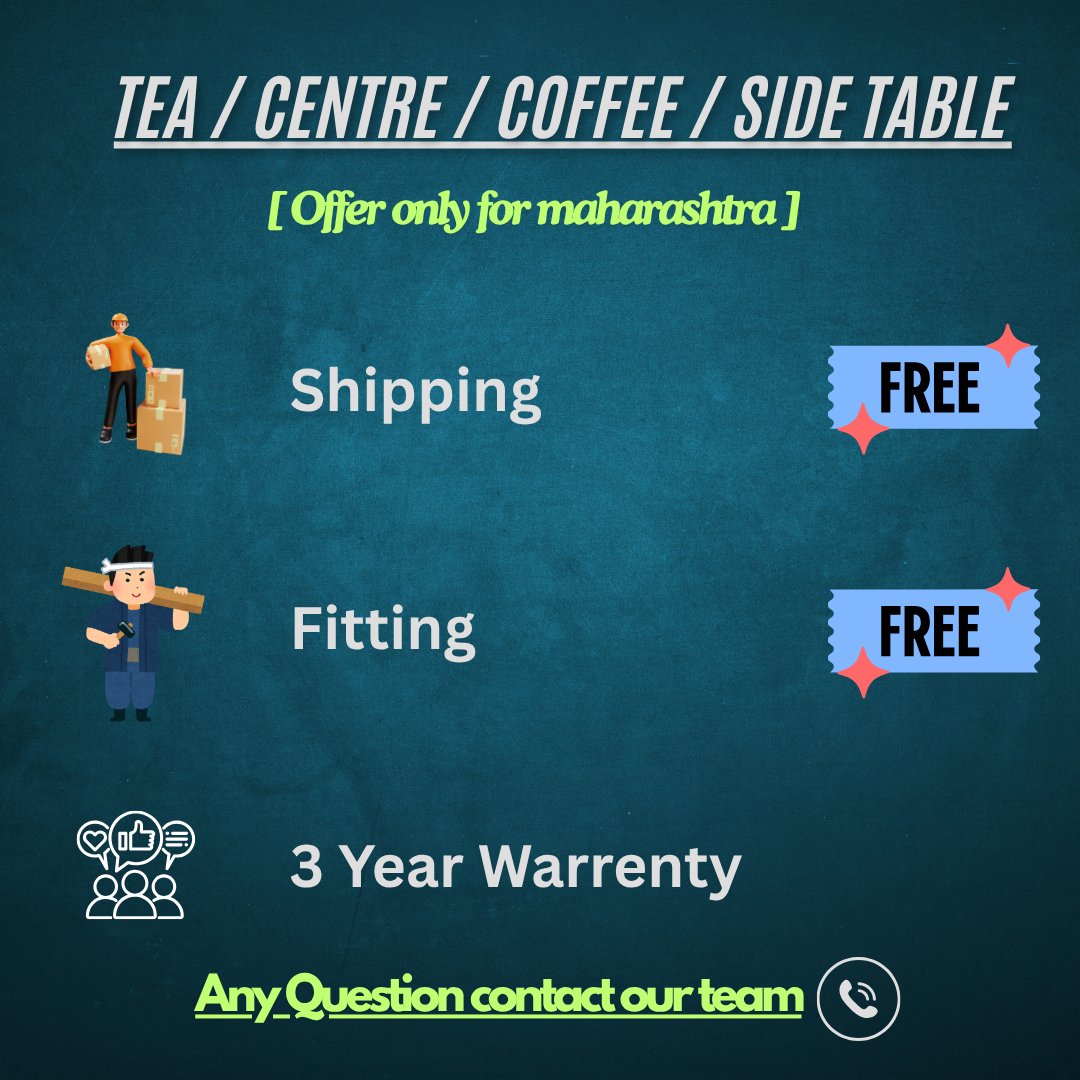 CoffeeCentre Table In Natural Wooden & Dark Grey Finish - Image 4