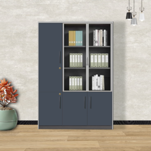 Bookshelf In Blueish Grey And Frosty White Finish