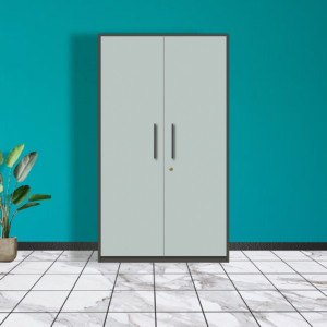 Bookshelf Cabinet In Grey And Saga Green Finish