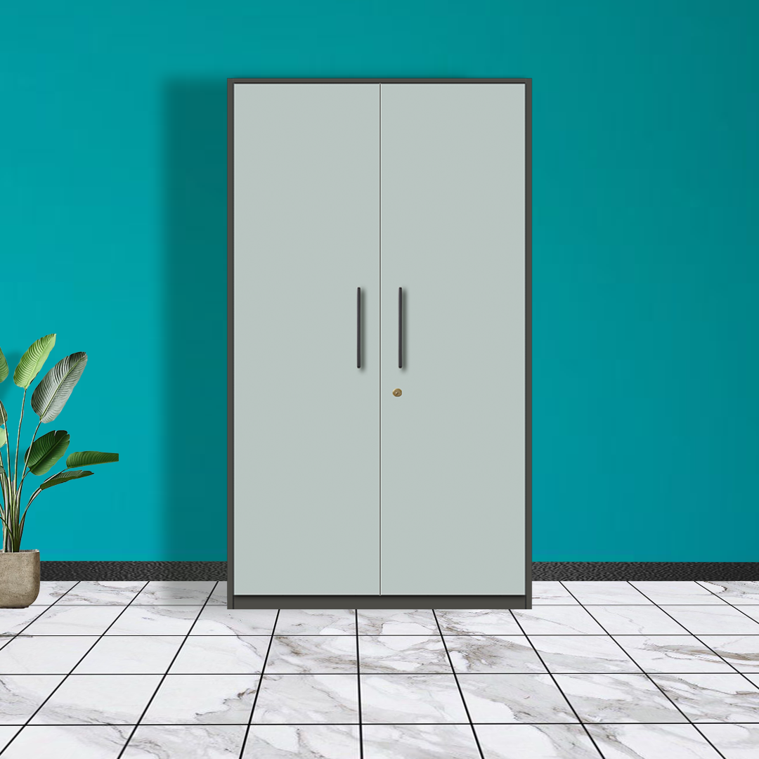 Bookshelf Cabinet In Grey And Saga Green Finish