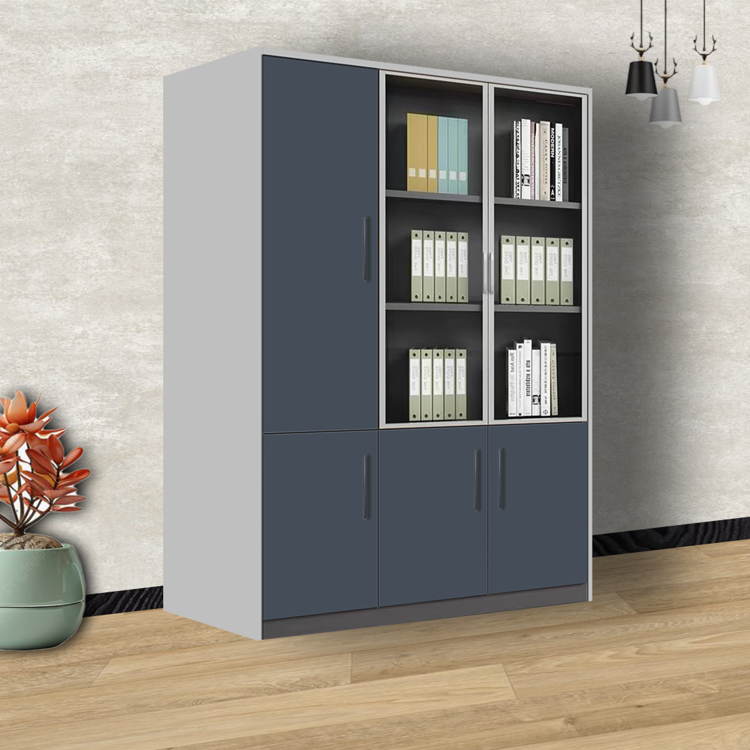 Bookshelf In Blueish Grey And Frosty White Finish - Image 2