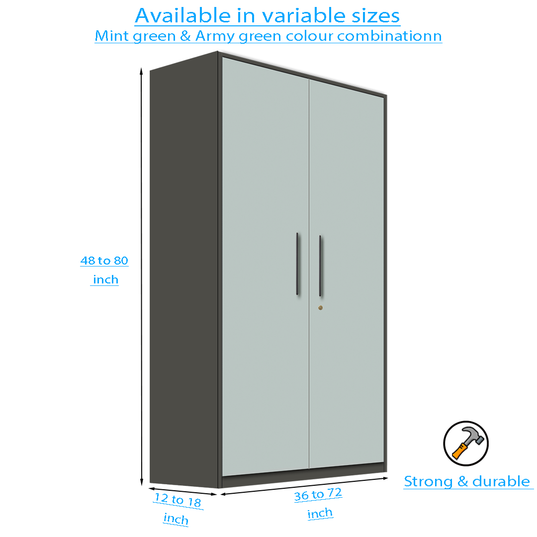 Bookshelf Cabinet In Grey And Saga Green Finish - Image 3