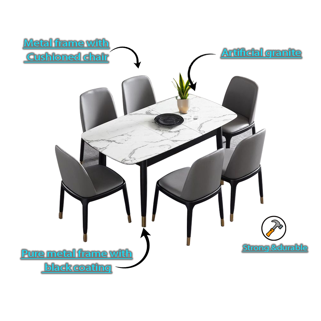 Dinning Table With 6 Chair - Image 2