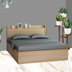 Bed In Melamine Finish With Box Storage in Variable Sizes