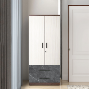 2 Openable Door Wardrobe With 2 External Drawer