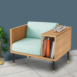 Armchair with Storage / Wooden Chair with Storage / Single Seater Sofa
