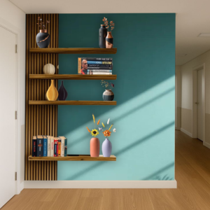Decor modular panel Floating Shelves for Wall Set of 4, Rustic Wall Mounted Ledge Shelf with pvc panel
